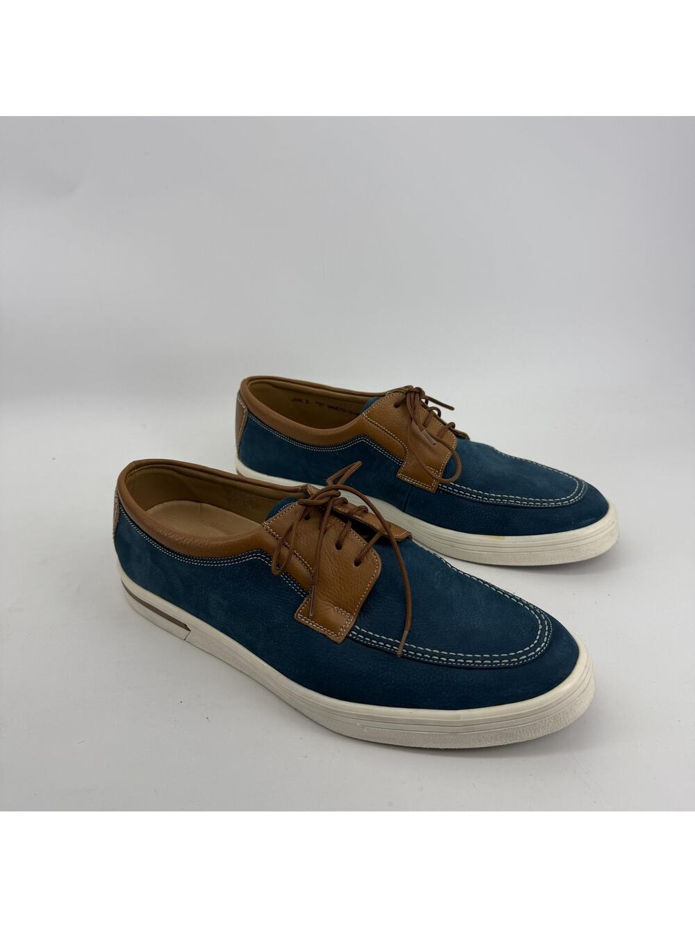 Bally Saveto-U-09 Shoes Mens 10.5 D Blue Brown Leather Casual Comfort Sneakers
